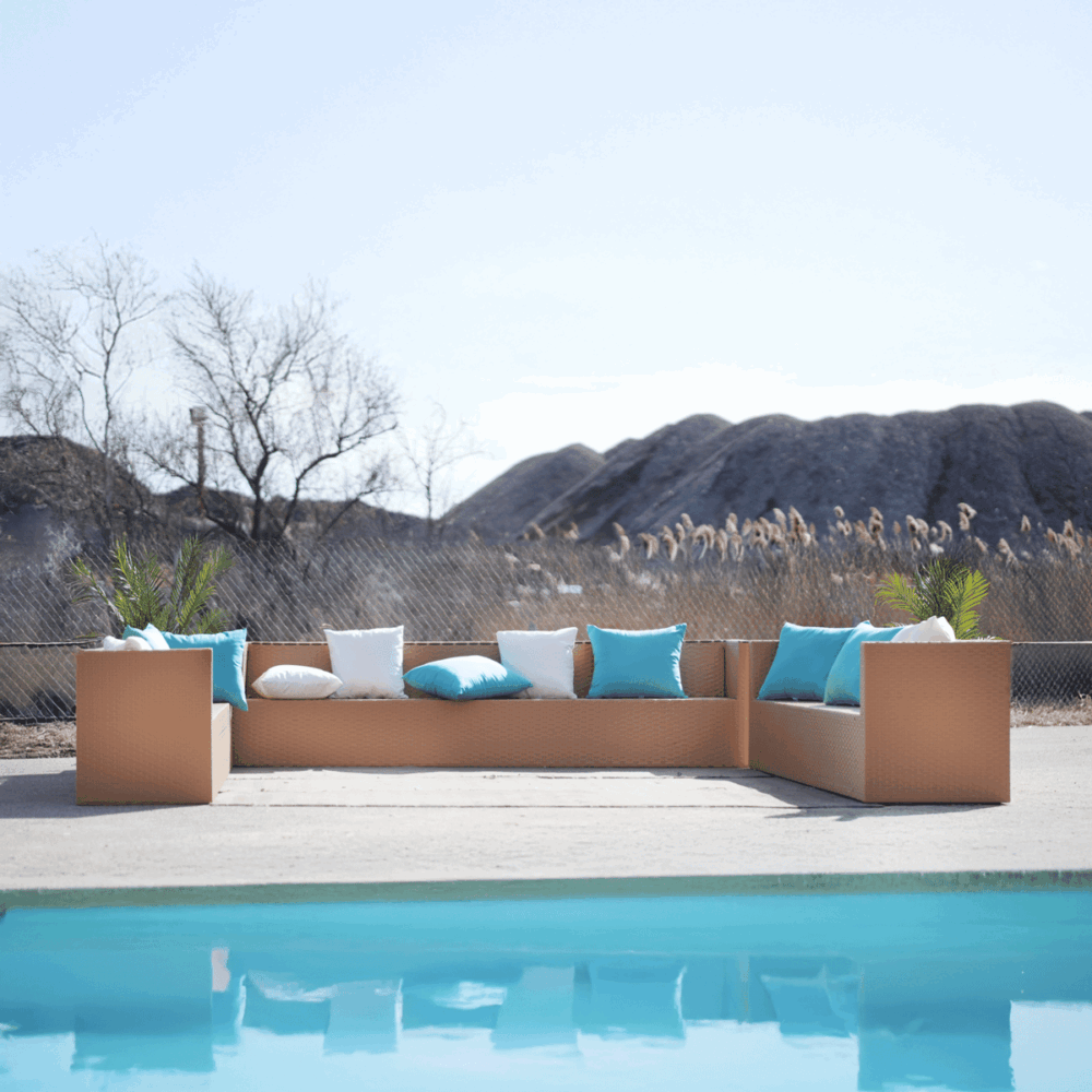 5-Person Rectangular Rattan Sofa – Canadian-Made, Customizable Frame Only